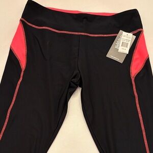 Marika Black and Coral Leggings